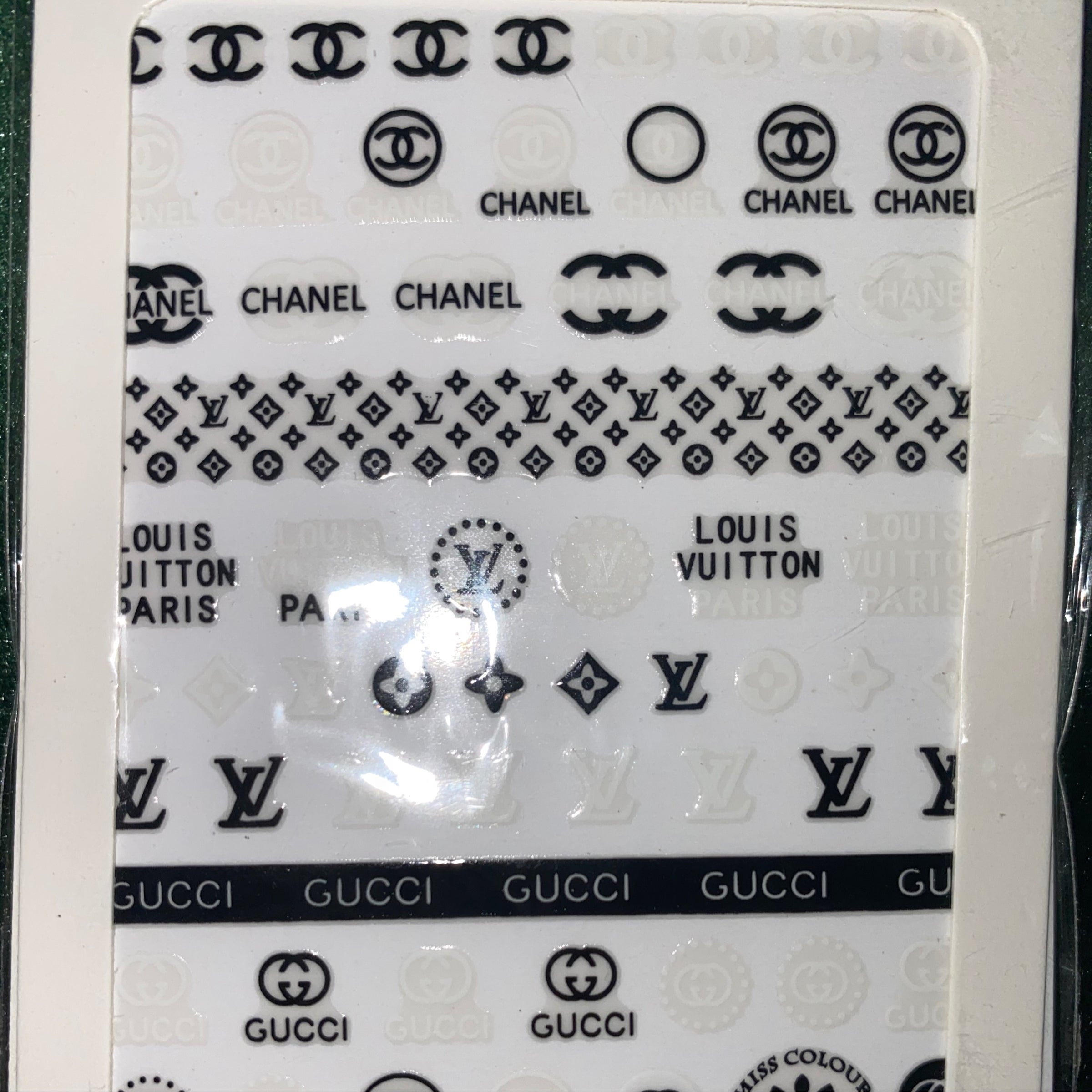 B&W Gucci, Chanel Stickers, LV