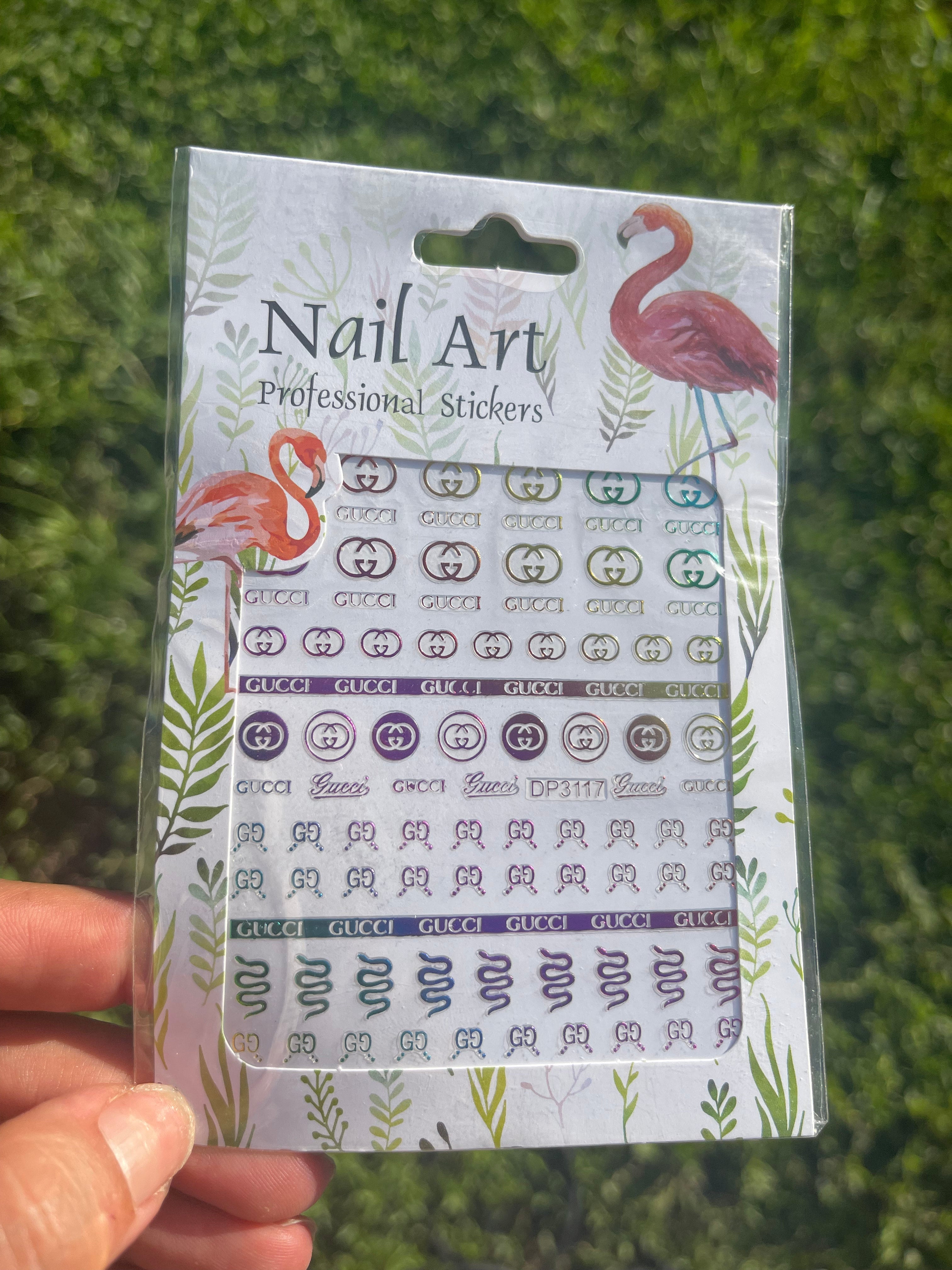 Black Gucci Nail Stickers | Gelica Gels | Nail Salon Supplies